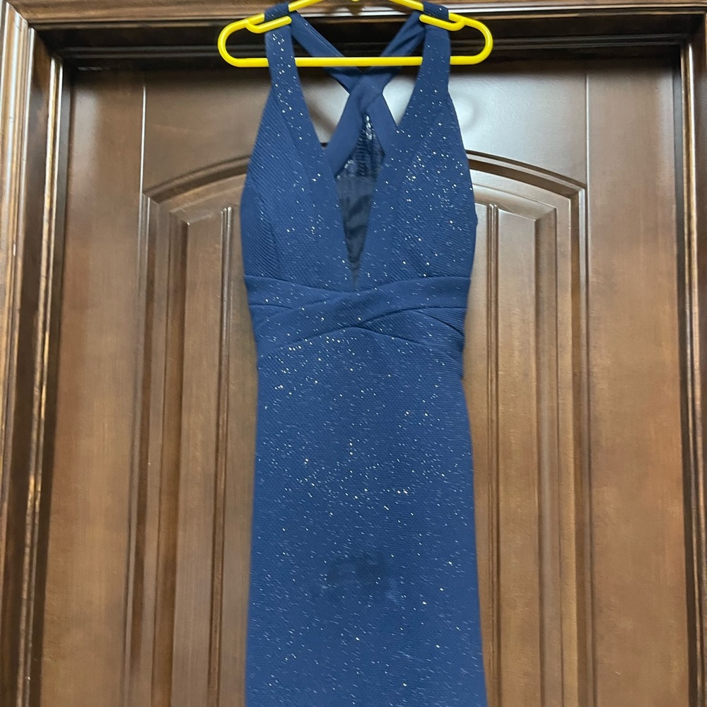 Elegant Blue Halter Dress